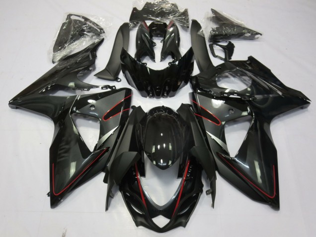 Silver Black and Red 2009-2016 GSXR 1000 Motorcycle Fairings