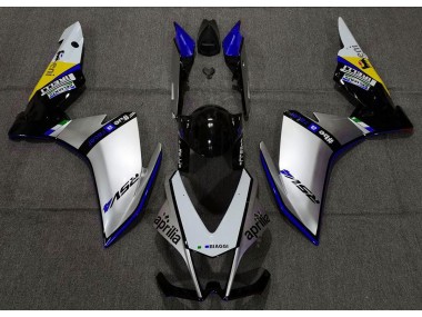 Silver Pirelli & Blue 2010-2015 RSV4 1000 Motorcycle Fairings