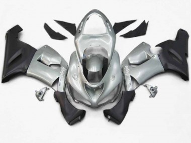 Silver Red Flame 2005-2006 ZX6R Motorcycle Fairings