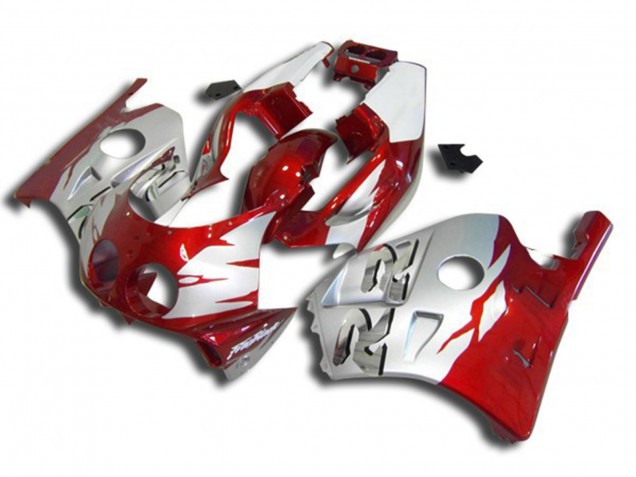 Silver Red and White 1990-1998 CBR250RR Motorcycle Fairings
