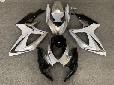 Silver White OEM Style 2006-2007 GSXR 600-750 Motorcycle Fairings