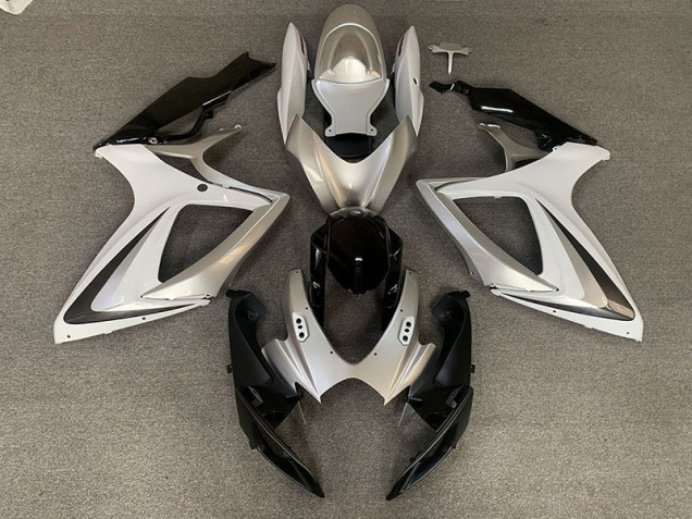 Silver White OEM Style 2006-2007 GSXR 600-750 Motorcycle Fairings
