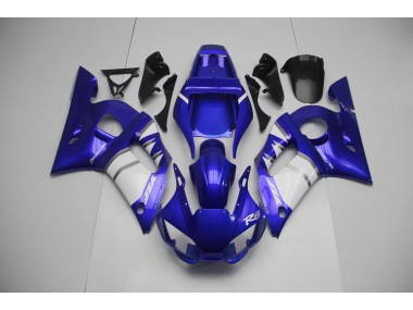 Silver White and Blue 1998-2002 R6 Motorcycle Fairings