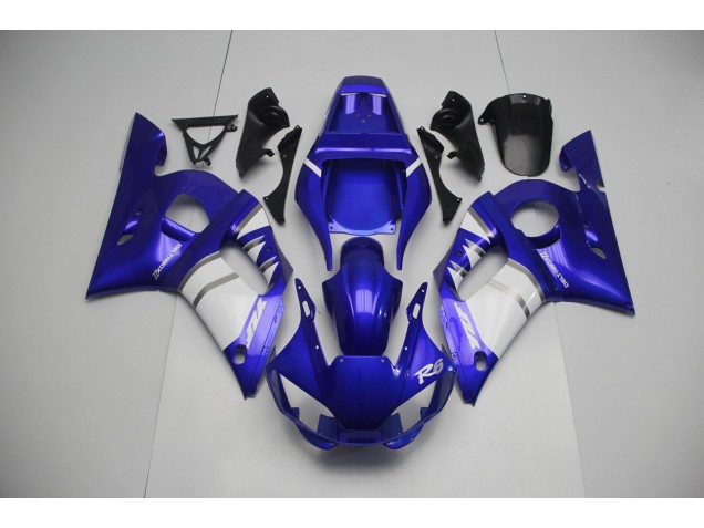 Silver White and Blue 1998-2002 R6 Motorcycle Fairings