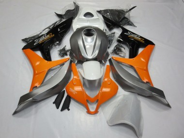 Silver White and Orange 2007-2008 CBR600RR Motorcycle Fairings