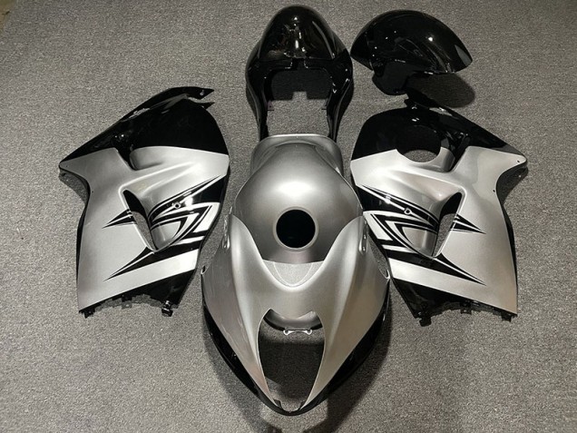 Silver and Black 1997-2007 GSXR 1300 Hayabusa Motorcycle Fairings