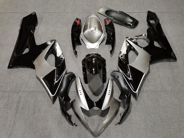 Silver and Black 2005-2006 GSXR 1000 Motorcycle Fairings