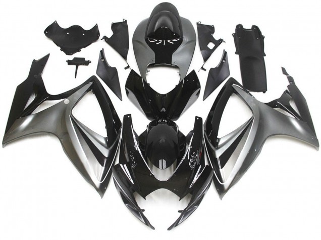 Silver and Black Special OEM Style 2006-2007 GSXR 600-750 Motorcycle Fairings