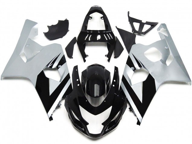 Silver and Gloss Black OEM Style 2004-2005 GSXR 600-750 Motorcycle Fairings Silver and Gloss Black OEM Style 2004-2005 GSXR 600-750 Motorcycle Fairings