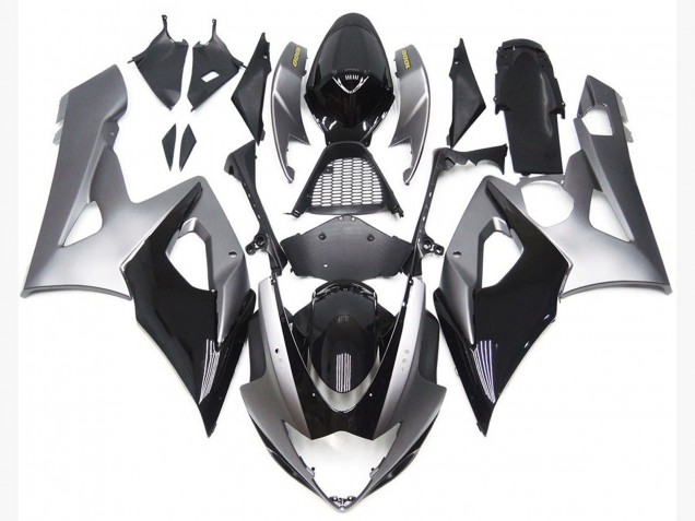 Silver and Gloss Black Style 2005-2006 GSXR 1000 Motorcycle Fairings