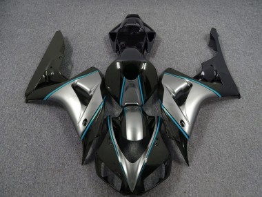 Silver with Blue Pin Stripe 2006-2007 CBR1000RR Motorcycle Fairings