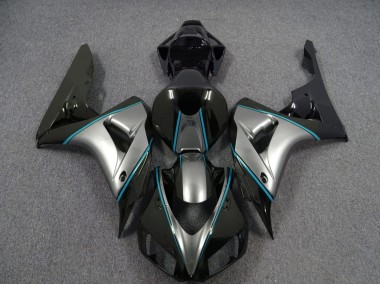 Silver with Blue Pin Stripe 2006-2007 CBR1000RR Motorcycle Fairings