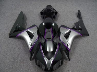 Silver with Dark Purple Pin Stripe 2006-2007 CBR1000RR Motorcycle Fairings