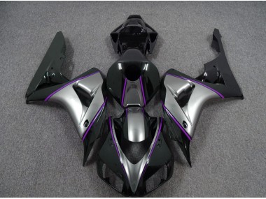 Silver with Dark Purple Pin Stripe 2006-2007 CBR1000RR Motorcycle Fairings