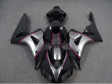 Silver with Pink Pin Stripe 2006-2007 CBR1000RR Motorcycle Fairings