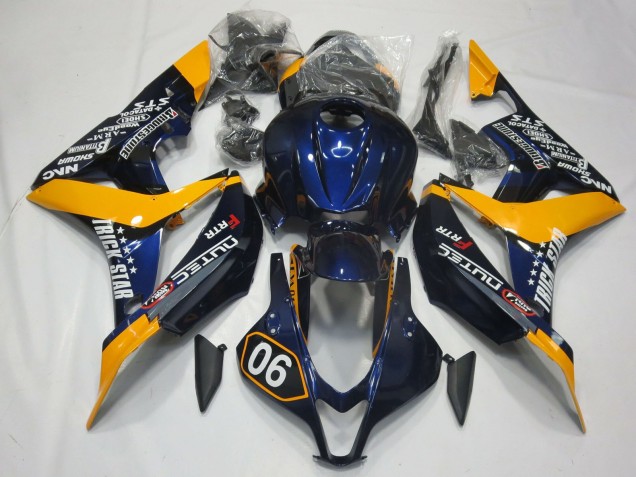 Special Deep Blue and Yellow 2007-2008 CBR600RR Motorcycle Fairings
