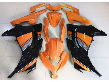 Sunrise Orange and Black 2013-2018 Ninja 300 Motorcycle Fairings