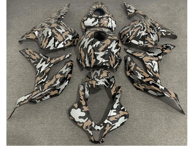 Tan and Silver Camo 2009-2012 CBR600RR Motorcycle Fairings