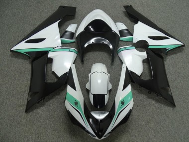 Teal White and Black 2005-2006 ZX6R Motorcycle Fairings
