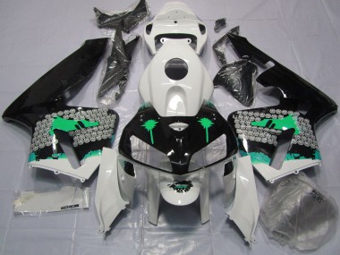 Turquoise Splatter on Gloss Black 2005-2006 CBR600RR Motorcycle Fairings