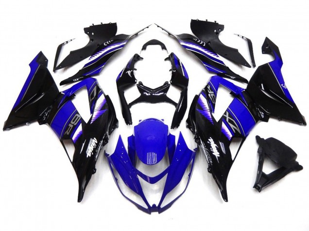 Vibrant Deep Blue and Black 2013-2018 ZX6R Motorcycle Fairings