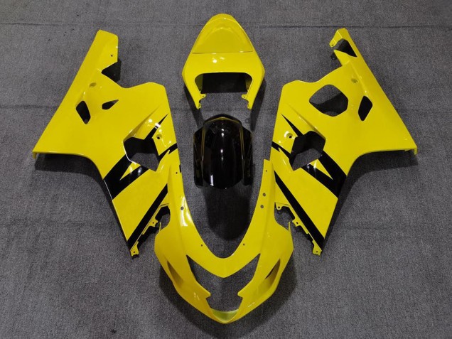 Vibrant Gloss Yellow Custom OEM Style 2004-2005 GSXR 600-750 Motorcycle Fairings