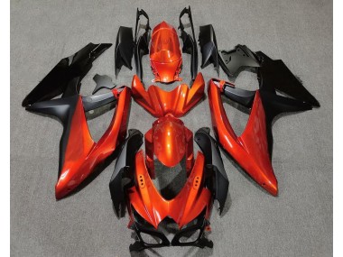 Vibrant Orange in Black 2008-2010 GSXR 600-750 Motorcycle Fairings