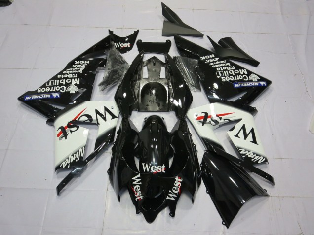 West White Black 2004-2005 ZX10R Motorcycle Fairings