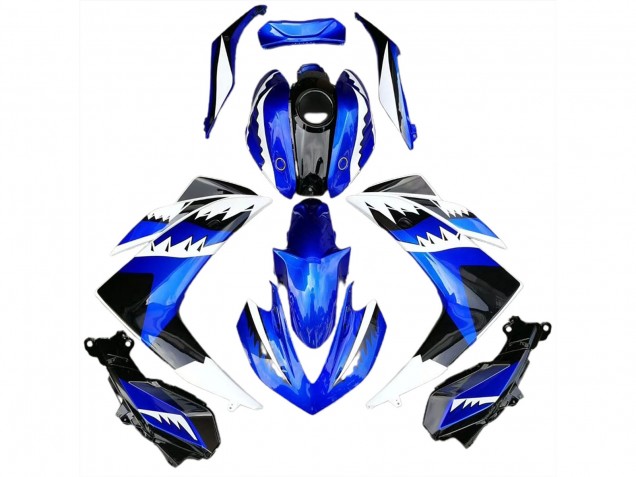 White Blue and Black Shark 2015-2018 R3 Motorcycle Fairings