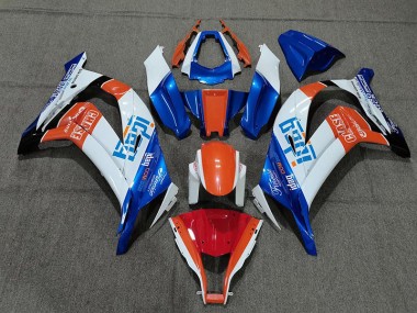 White Blue and Orange 2011-2015 ZX10R Motorcycle Fairings