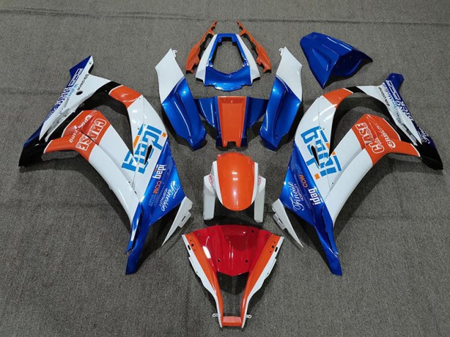 White Blue and Orange 2011-2015 ZX10R Motorcycle Fairings
