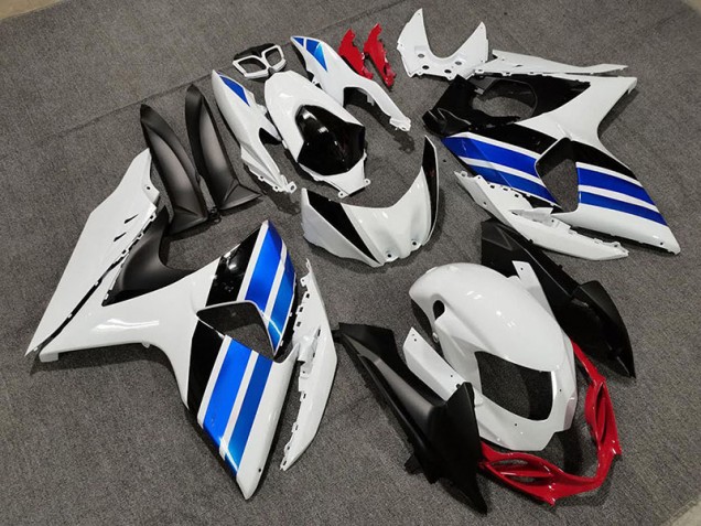 White Blue and Red Style 2009-2016 GSXR 1000 Motorcycle Fairings