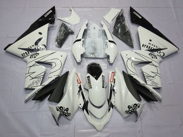 White Corona 2004-2005 ZX10R Motorcycle Fairings