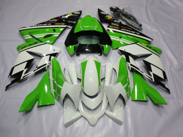 White Green 2004-2005 ZX10R Motorcycle Fairings