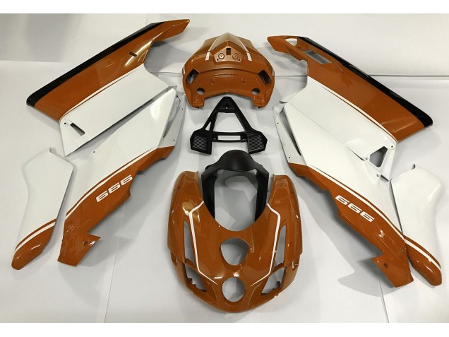 White Orange and Black 2003-2004 Ducati 749 999 Motorcycle Fairings