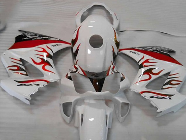 White Red Flame 2002-2012 VFR800 Motorcycle Fairings