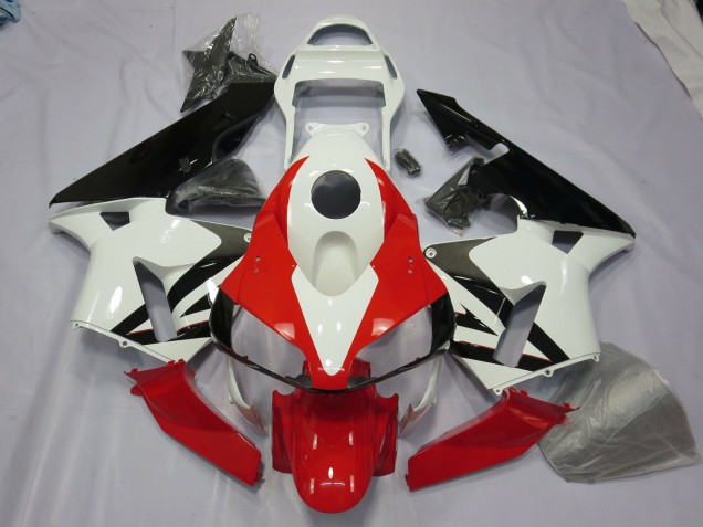 White Red and Black 2003-2004 CBR600RR Motorcycle Fairings