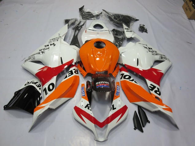 White Repsol 2009-2012 CBR600RR Motorcycle Fairings