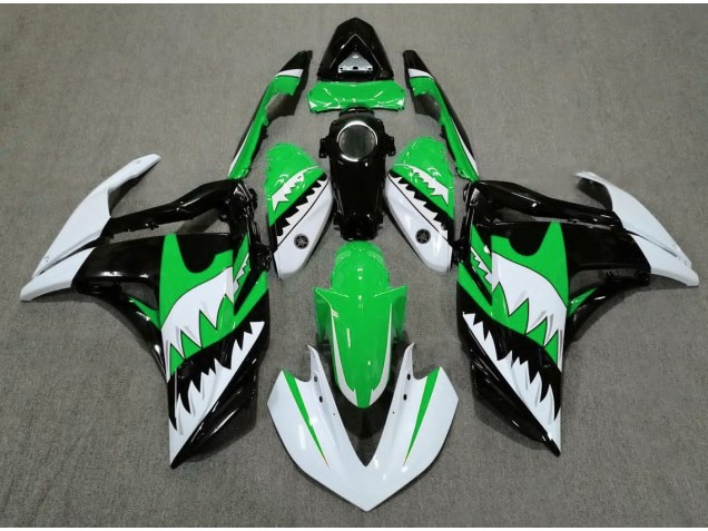 White Shark & Green 2015-2018 R3 Motorcycle Fairings