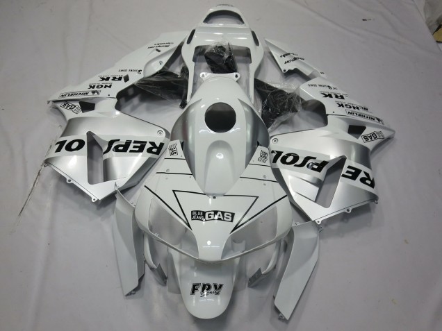 White Silver Repsol 2003-2004 CBR600RR Motorcycle Fairings
