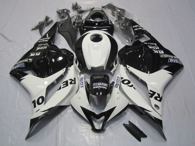 White and Black Repsol 2009-2012 CBR600RR Motorcycle Fairings