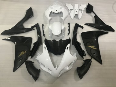 White and Carbon Fiber Style 2007-2008 R1 Motorcycle Fairings