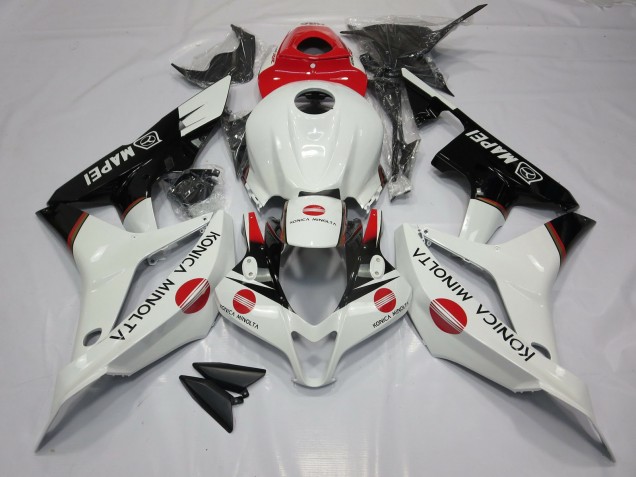 White and Red KM 2007-2008 CBR600RR Motorcycle Fairings