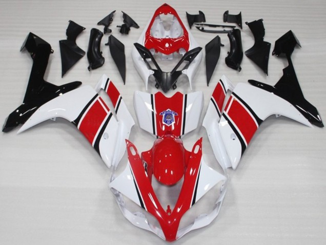 White and Red OEM Style Gloss 2007-2008 R1 Motorcycle Fairings