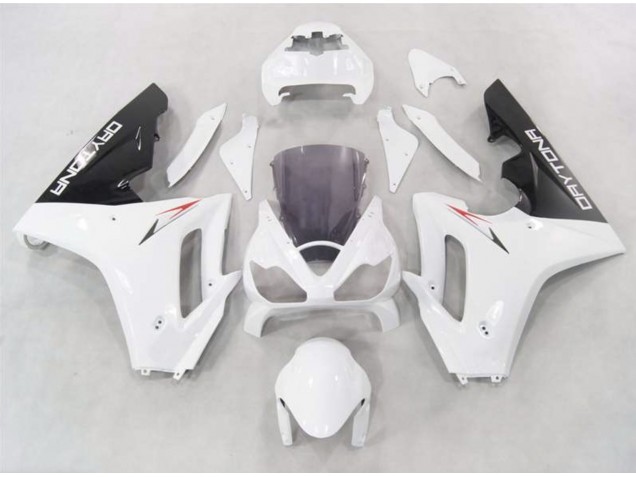White w Black lowers 2006-2008 Daytona 675 Motorcycle Fairings White w Black lowers 2006-2008 Daytona 675 Motorcycle Fairings