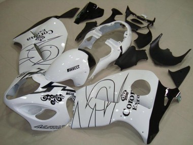 White with Green 1997-2007 GSXR 1300 Hayabusa Motorcycle Fairings