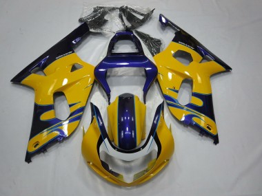 Yellow Blue 2001-2003 GSXR 600-750 Motorcycle Fairings