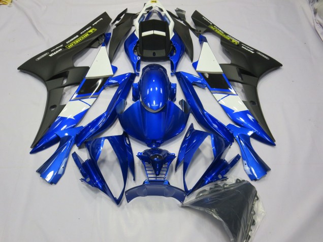 Depp Blue with Yellow Decal 2006-2007 R6 Motorcycle Fairings