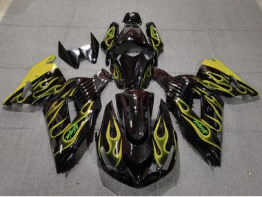 Yellow Flame 2006-2011 ZX14R Motorcycle Fairings