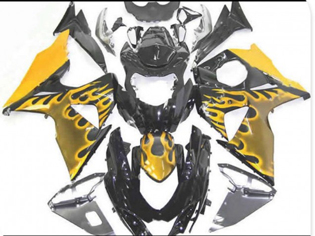 Yellow Flame 2009-2016 GSXR 1000 Motorcycle Fairings